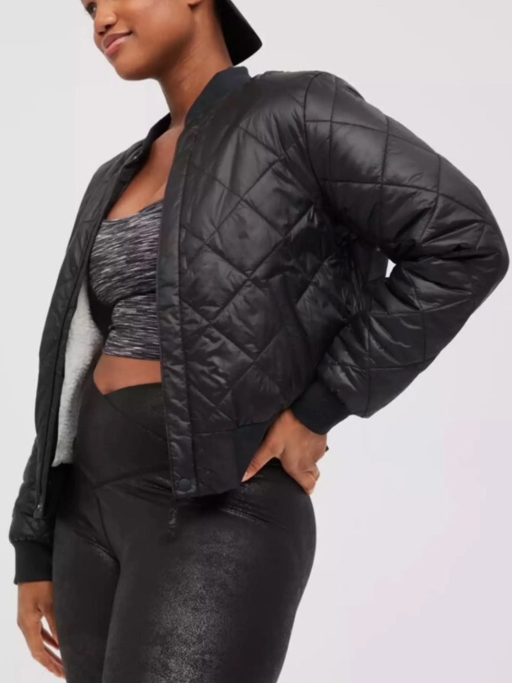 Aerie Offline Sherpa Lined Puffer Bomber Jacket